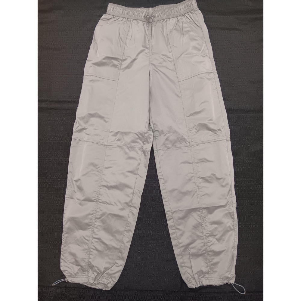 Wild Fable Silver Gray Parachute Cargo Pants Womens Small Elastic Waist Bungee
